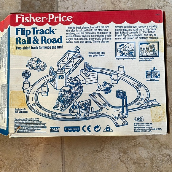 VTG 1992 Fisher Price Flip Track Rail & Road - Picture 9 of 16